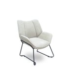 Fauteuil FORÖL - Modèle Opti526  - Revêtement en tissu beige. Structure métal noir.