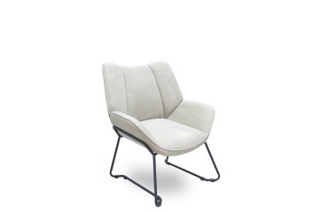 Fauteuil FORÖL - Modèle Opti526  - Revêtement en tissu beige. Structure métal noir.