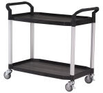 Desserte 2 plateaux plastique 250 kg 915 x 520 mm roue TPE