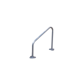 Lot de 2 ranges vélos platine pour 4 vélos Tube Ø 40 mm + peinture poudre époxy grise Platine Ø152mm, ép. 5mm et trous de fixation Ø9mm  MODELE TRIANGLE