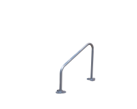Lot de 2 ranges vélos platine pour 4 vélos Tube Ø 40 mm + peinture poudre époxy grise Platine Ø152mm, ép. 5mm et trous de fixation Ø9mm  MODELE TRIANGLE
