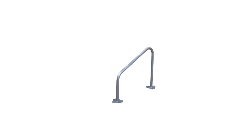 Lot de 2 ranges vélos platine pour 4 vélos Tube Ø 40 mm + peinture poudre époxy grise Platine Ø152mm, ép. 5mm et trous de fixation Ø9mm  MODELE TRIANGLE