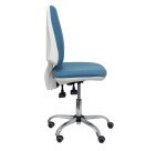 Silla Elche blanca asincro bali azul claro ruedas de parqué