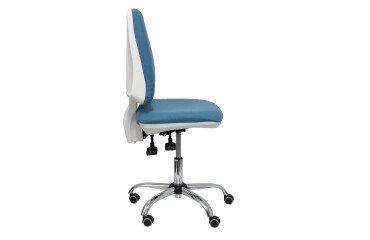 Silla Elche blanca asincro bali azul claro ruedas de parqué