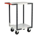 Servante montée 2 plateaux mélaminés 250 kg 550 x 500 mm roue caoutchouc