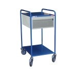 Petite servante 2 plateaux tôle + 1 tiroir 250 kg 635 x 470 mm roue TPE
