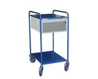 Petite servante 2 plateaux tôle + 1 tiroir 250 kg 635 x 470 mm roue TPE