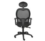 Silla Jorquera malla negra asiento bali negro con traslak y cabecero