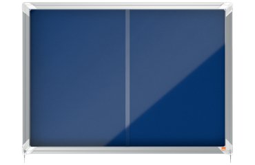 Vitrina NOBO Premium Plus de puerta corredera con fondo de fieltro 8xA4 hojas, gris