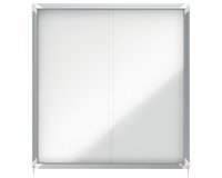 Vitrina de interior Nobo para 12 hojas A4 con superficie magnética y puerta deslizante