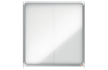 Vitrina de interior Nobo para 12 hojas A4 con superficie magnética y puerta deslizante