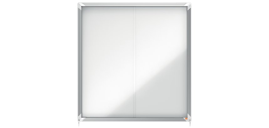 Vitrina de interior Nobo para 12 hojas A4 con superficie magnética y puerta deslizante