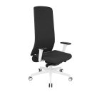 Chaise de bureau ergonomique SMART BLANC, tissu, avec accoudoirs 3D, mécanisme synchrone, pieds blancs