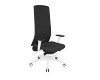Chaise de bureau ergonomique SMART BLANC, tissu, avec accoudoirs 3D, mécanisme synchrone, pieds blancs