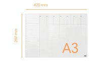 Organizador semanal de acrílico de sobremesa NOBO A3, transparente