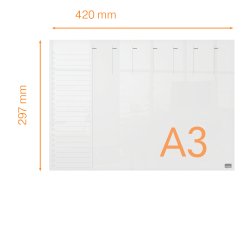 Organizador semanal de acrílico de sobremesa NOBO A3, transparente