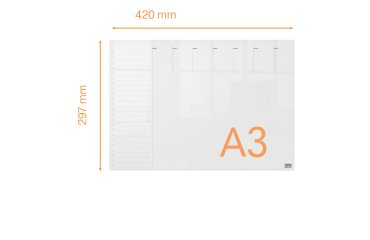 Organizador semanal de acrílico de sobremesa NOBO A3, transparente