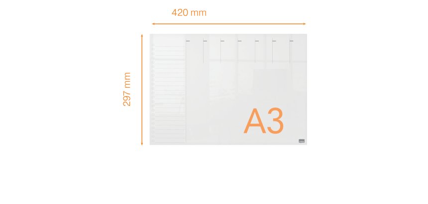 Organizador semanal de acrílico de sobremesa NOBO A3, transparente