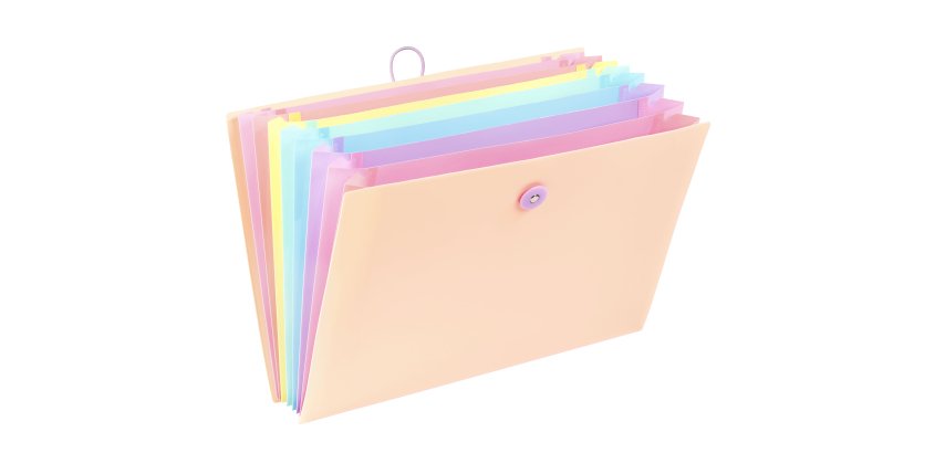Trieur plastique Viquel Rainbow à soufflet 8 divisions pastel