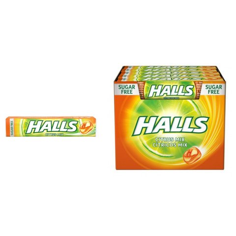 Caramelos Halls Citrus Mix Sin Azúcar - Estuche 20 Unidades