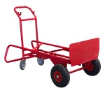 Diable-chariot acier 250/350 kg bavette fixe 490 x 180 mm poignée fermée roue pneumatique