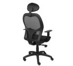 Silla Jorquera malla negra asiento bali negro con traslak y cabecero