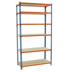 Estantería maderclick 6/400 azul/naranja/madera