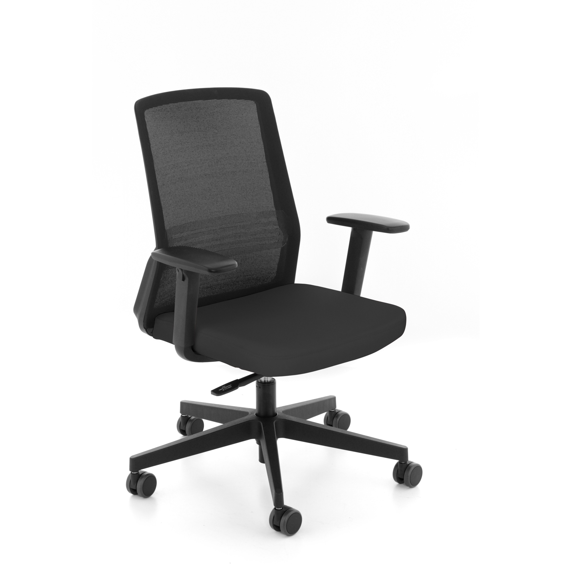 Chaise de bureau ergonomique COCO tissu et maille, avec accoudoirs 3D, mécanisme synchrone, pieds noirs