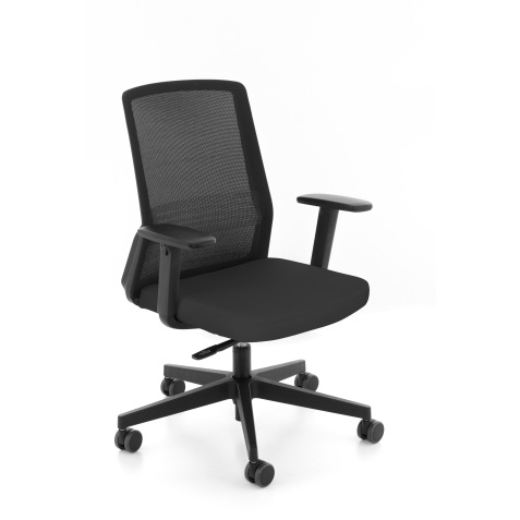 Chaise de bureau ergonomique COCO tissu et maille, avec accoudoirs 3D, mécanisme synchrone, pieds noirs