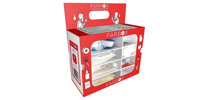 FARBOX Ensemble de secours 100 % Recyclable Universel 10/20 personnes