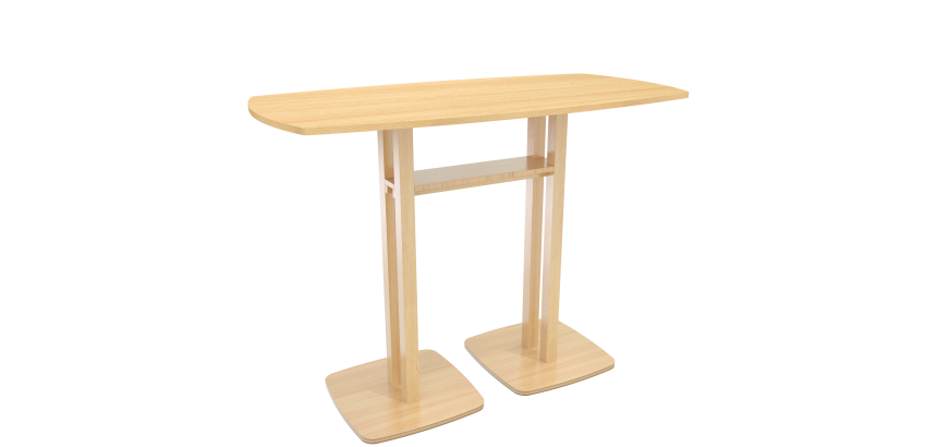 Table haute Woody H.110 x P.75 cm piètement bois massif