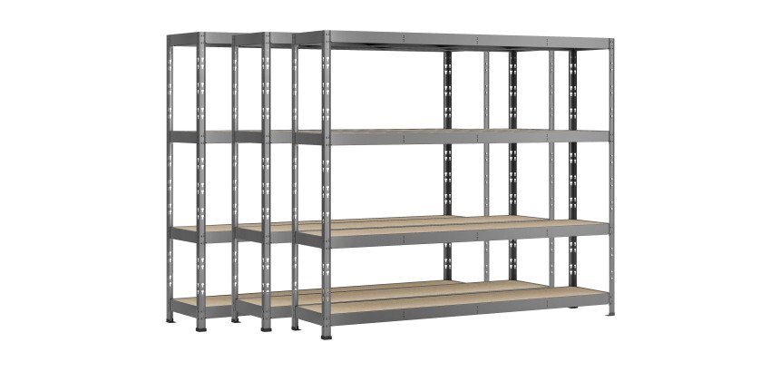 Rayonnage MODULO - Jeu 3 étagères Rack - 4 plateaux