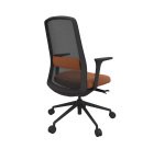 ROCKIT office chair fabric and mesh - High back with lumbar support - 1D armrests - Black structure