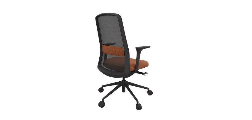 ROCKIT office chair fabric and mesh - High back with lumbar support - 1D armrests - Black structure