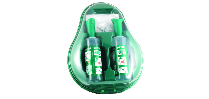 Coffret oculaire mural de 2 flacons de 500 ml de solution oculaire stérile