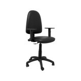 Silla Ayna similpiel negro con brazos regulables