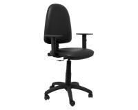Silla Ayna similpiel negro con brazos regulables