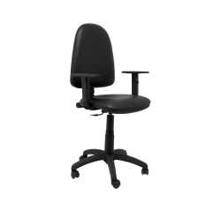 Silla Ayna similpiel negro con brazos regulables