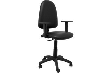 Silla Ayna similpiel negro con brazos regulables