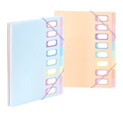 Trieur Extensible 8 compartiments A4 - Rainbow Pastel - Viquel - 25,5 x 32 cm