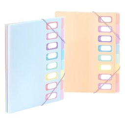 Trieur Extensible 8 compartiments A4 - Rainbow Pastel - Viquel - 25,5 x 32 cm