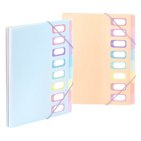 Trieur Extensible 8 compartiments A4 - Rainbow Pastel - Viquel - 25,5 x 32 cm