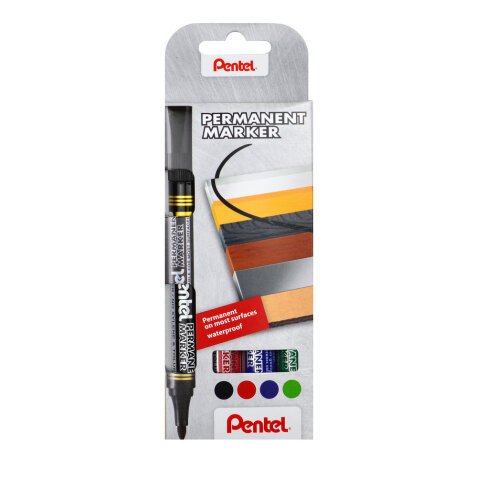 Rotulador permanente N850 Pentel - Estuche de 4 surtido