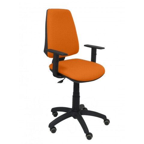 Elche CP brazos regulables ruedas parquet tapizado - Naranja