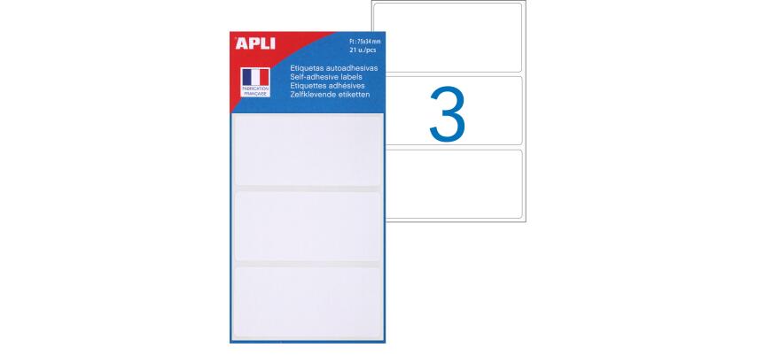 Etiquette multi-usage, 34 x 75 mm, blanc