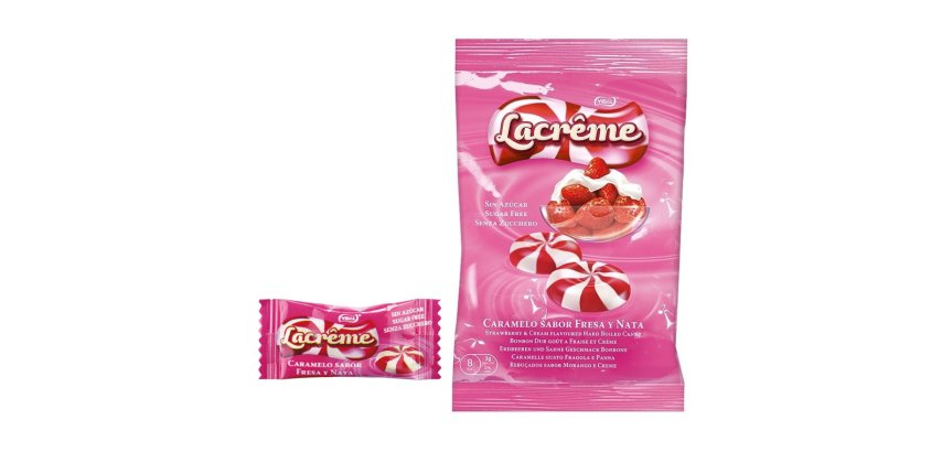 Caramelos la creme Fresa-Nata Sin Azúcar Vidal 900g