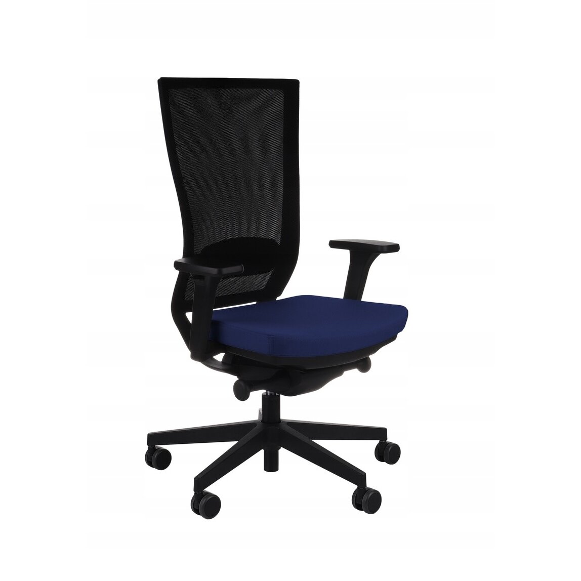 Fauteuil de bureau ergonomique MARTI, Tissu et maille, avec accoudoirs 3D, mécanisme synchrone, pieds noirs