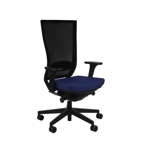 Fauteuil de bureau ergonomique MARTI, Tissu et maille, avec accoudoirs 3D, mécanisme synchrone, pieds noirs