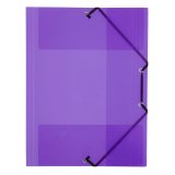 Chemise à élastique 3 rabats plastique Viquel Propyglass 24 x 32 - violet translucide