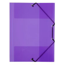 Chemise à élastique 3 rabats plastique Viquel Propyglass 24 x 32 - violet translucide